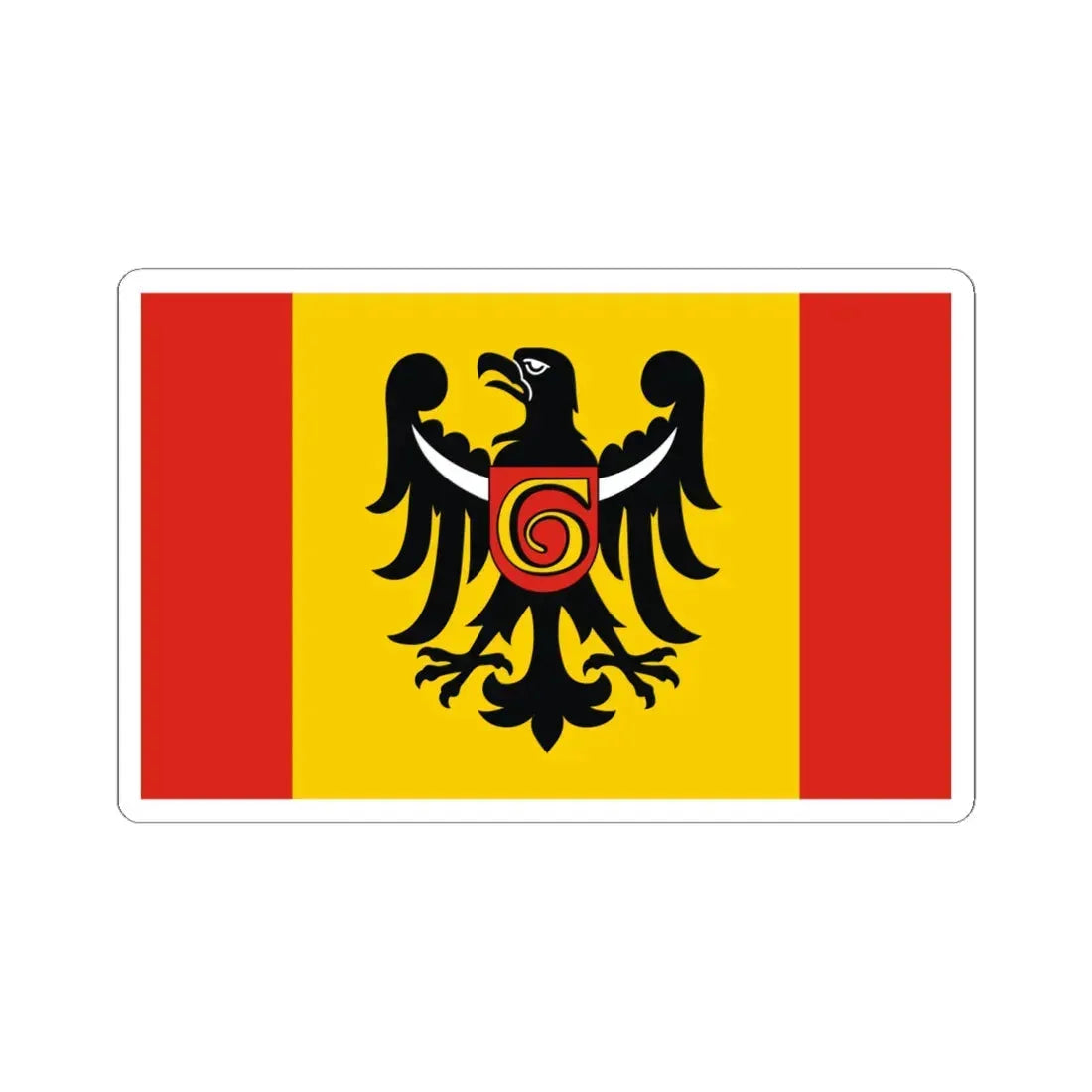 POL powiat głogowski flag (Poland) STICKER Vinyl Kiss-Cut Decal 6 Inch White - The Sticker Space