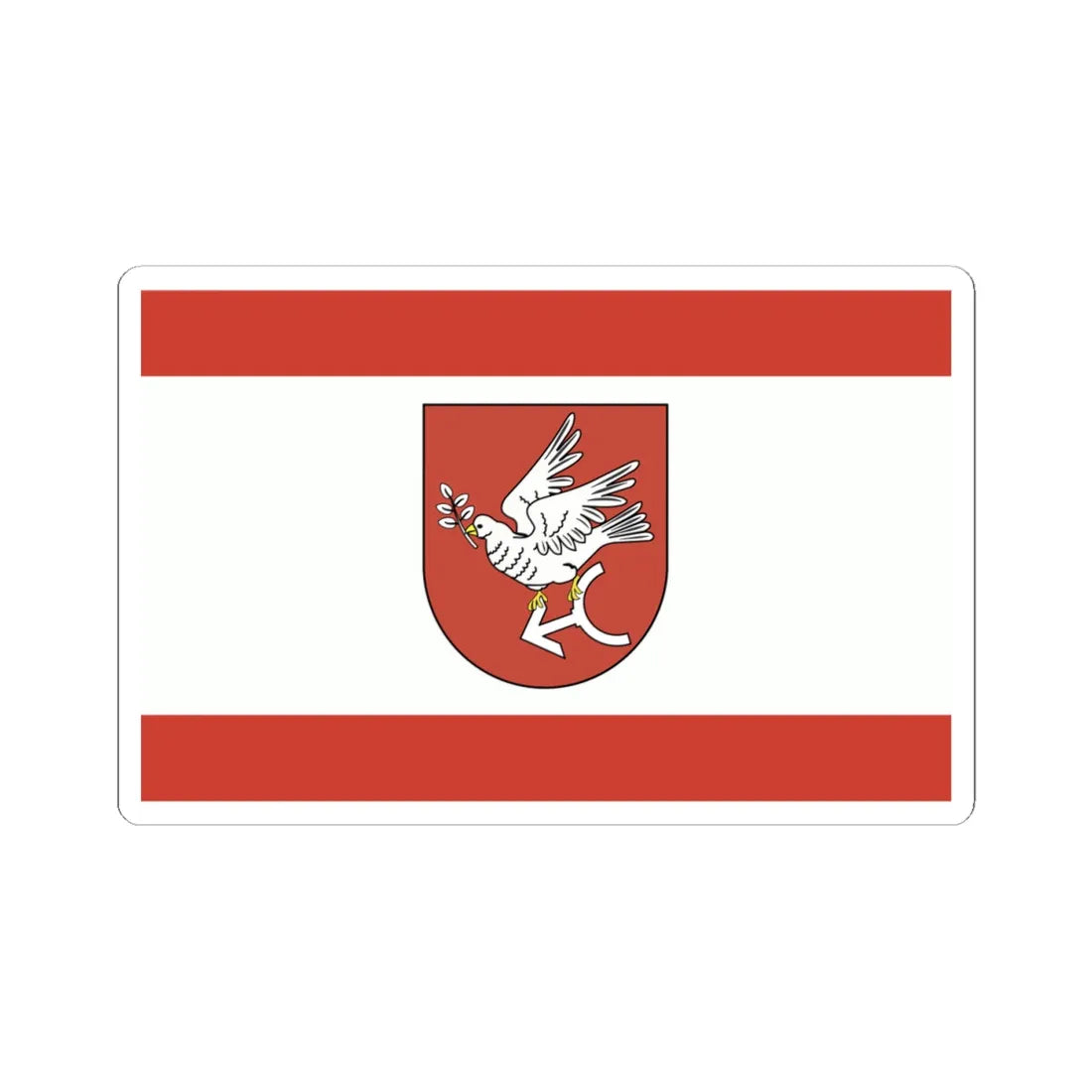 POL powiat golubsko-dobrzynski flag (Poland) STICKER Vinyl Kiss-Cut Decal 4 Inch White - The Sticker Space