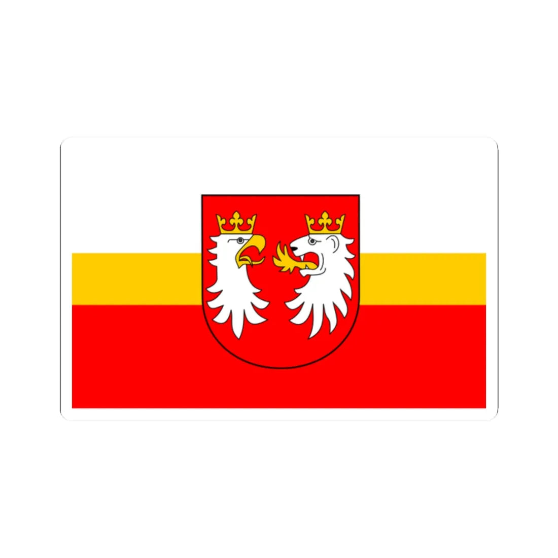 POL powiat gorlicki flag (Poland) STICKER Vinyl Kiss-Cut Decal 2 Inch White - The Sticker Space