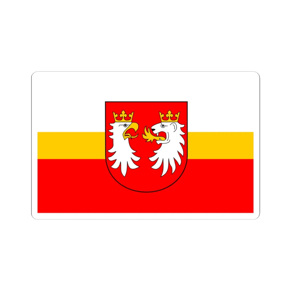 POL powiat gorlicki flag (Poland) STICKER Vinyl Kiss-Cut Decal 4 Inch White - The Sticker Space