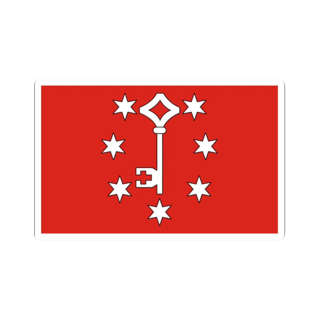 POL powiat gorzowski flag (Poland) STICKER Vinyl Kiss-Cut Decal 2 Inch White - The Sticker Space