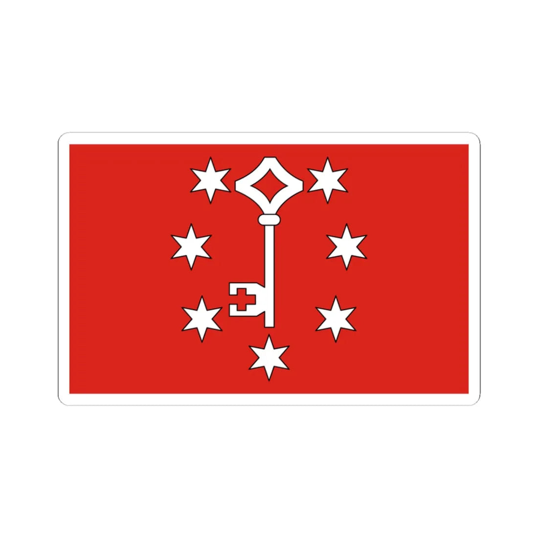 POL powiat gorzowski flag (Poland) STICKER Vinyl Kiss-Cut Decal 3 Inch White - The Sticker Space