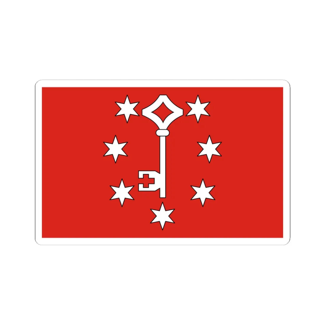 POL powiat gorzowski flag (Poland) STICKER Vinyl Kiss-Cut Decal 4 Inch White - The Sticker Space