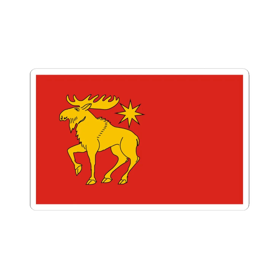 POL powiat grajewski flag (Poland) STICKER Vinyl Kiss-Cut Decal 4 Inch White - The Sticker Space