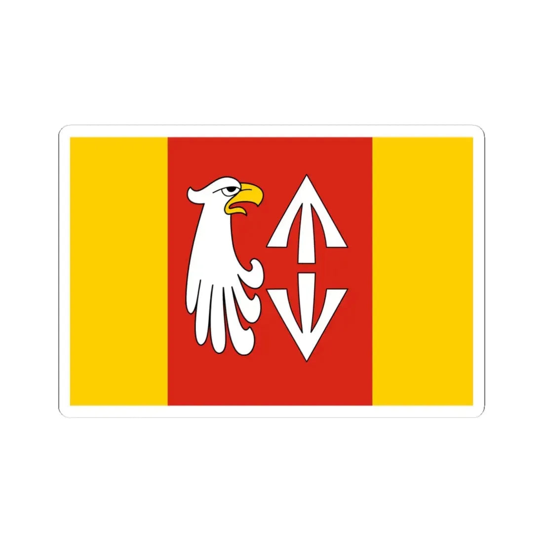 POL powiat grodziski mazowieckie flag (Poland) STICKER Vinyl Kiss-Cut Decal 4 Inch White - The Sticker Space