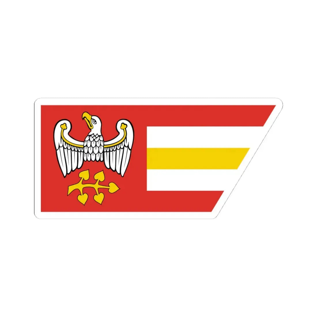 POL powiat grodziski wielkopolski flag (Poland) STICKER Vinyl Kiss-Cut Decal 4 Inch White - The Sticker Space