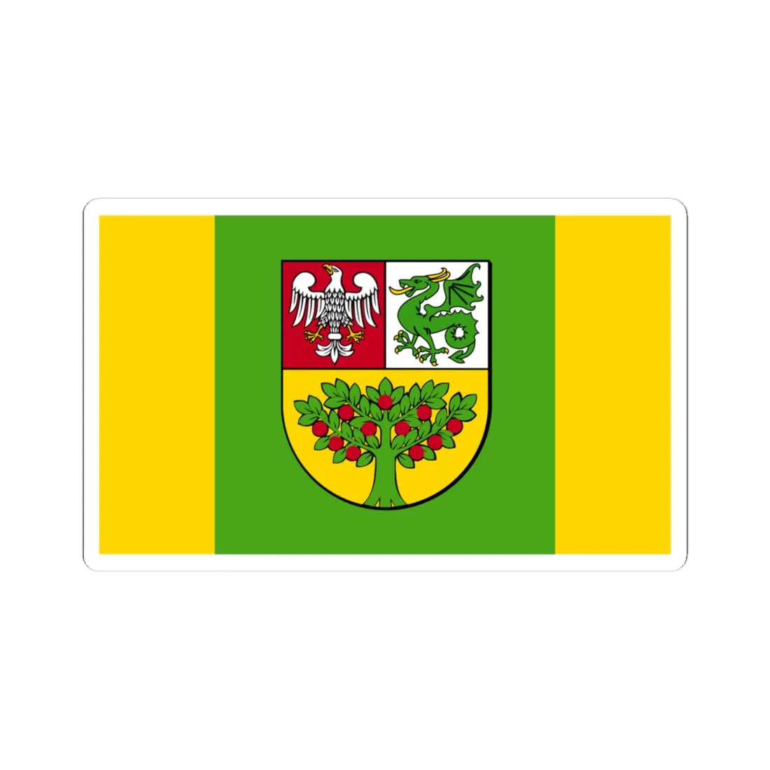 POL powiat grojecki flag (Poland) STICKER Vinyl Kiss-Cut Decal 4 Inch White - The Sticker Space
