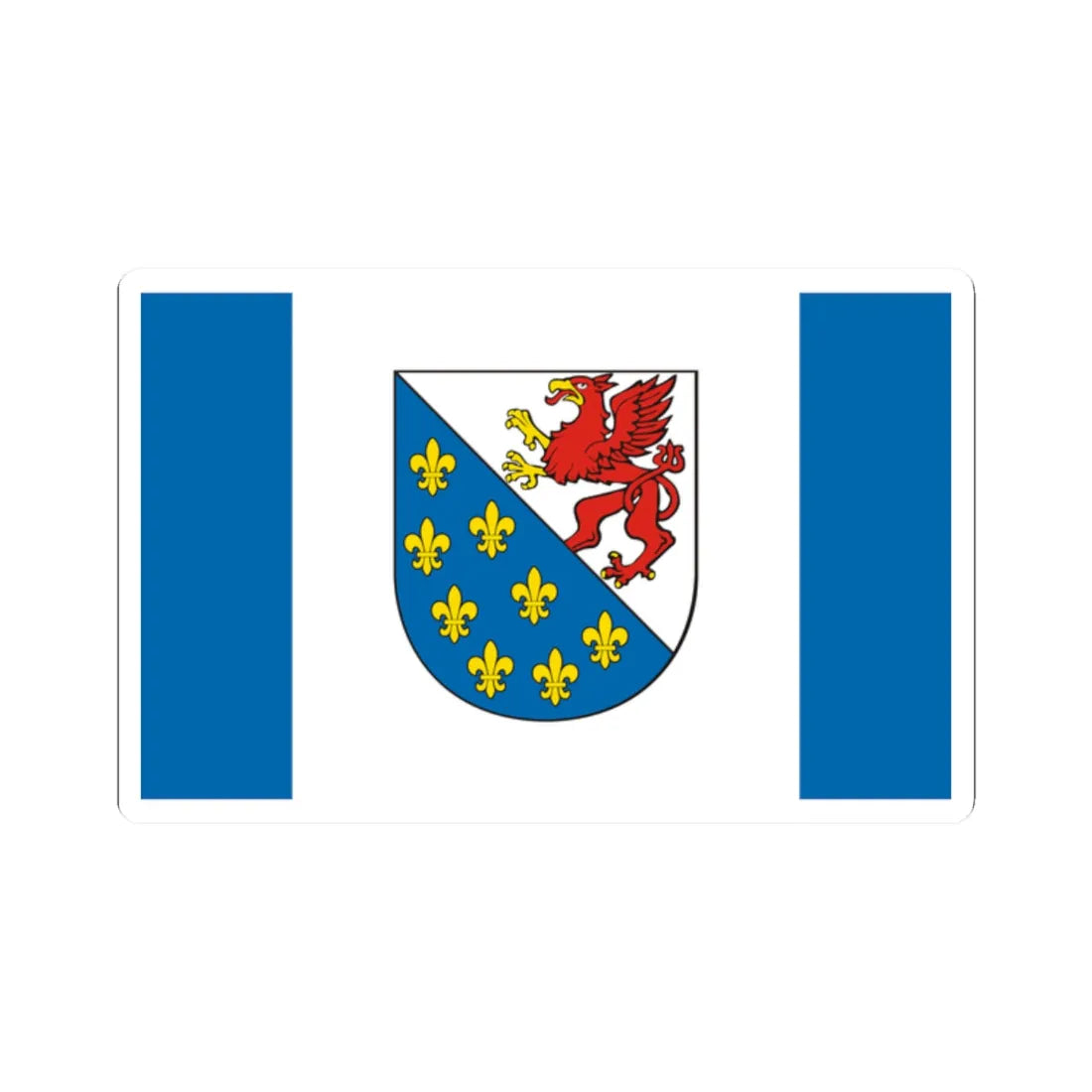 POL powiat gryficki flag (Poland) STICKER Vinyl Kiss-Cut Decal 2 Inch White - The Sticker Space