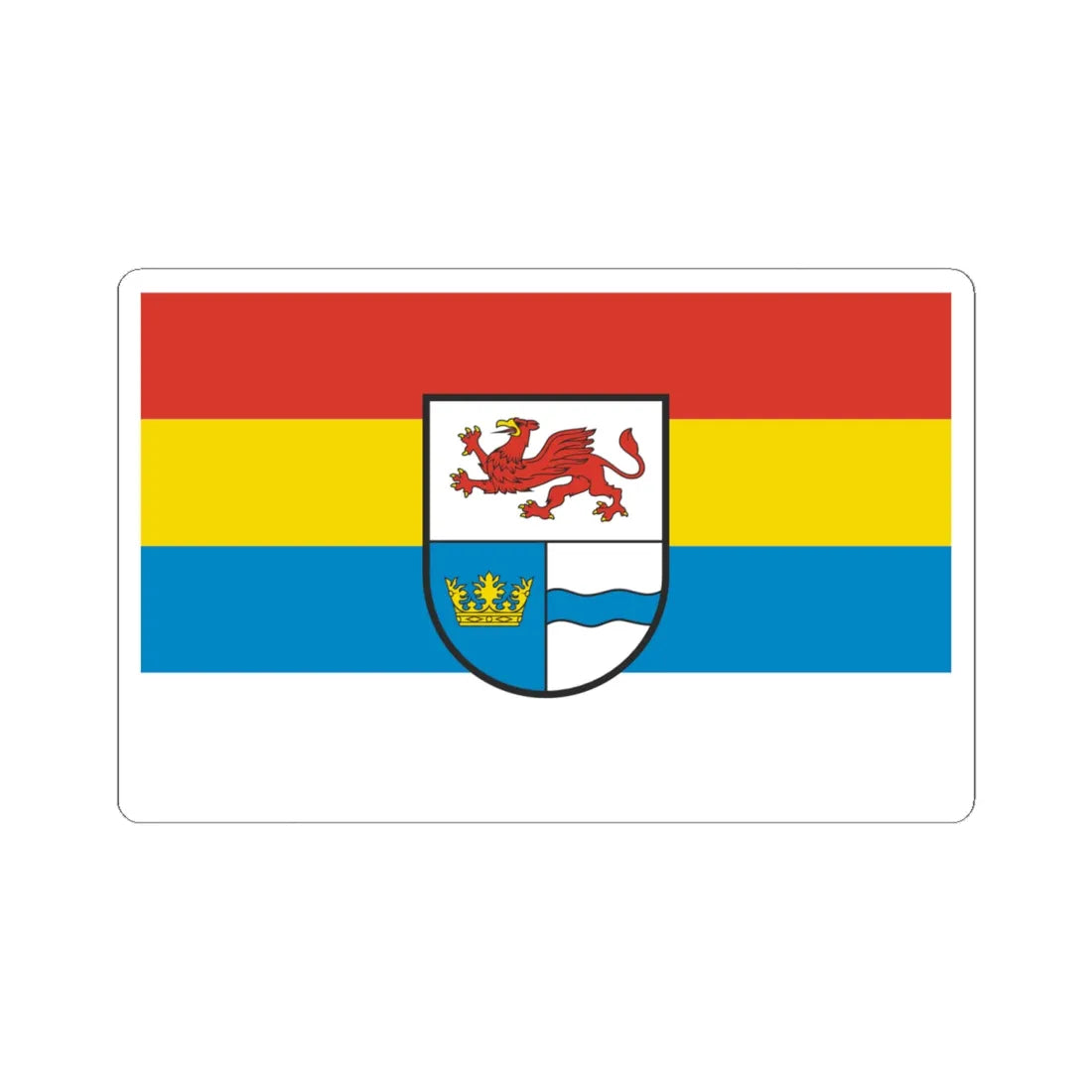 POL powiat gryfinski flag (Poland) STICKER Vinyl Kiss-Cut Decal 6 Inch White - The Sticker Space