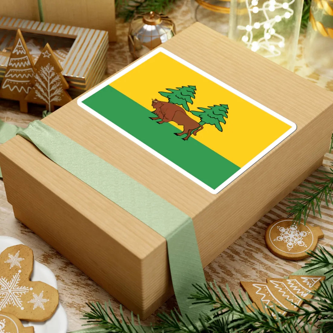 POL powiat hajnowski flag (Poland) STICKER Vinyl Kiss-Cut Decal - The Sticker Space