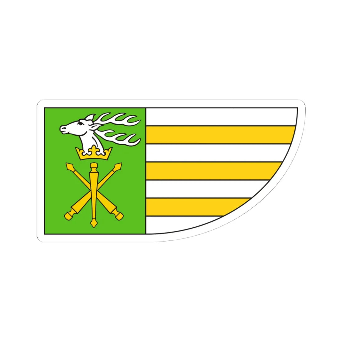 POL powiat janowski flag (Poland) STICKER Vinyl Kiss-Cut Decal 4 Inch White - The Sticker Space