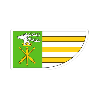 POL powiat janowski flag (Poland) STICKER Vinyl Kiss-Cut Decal 4 Inch White - The Sticker Space