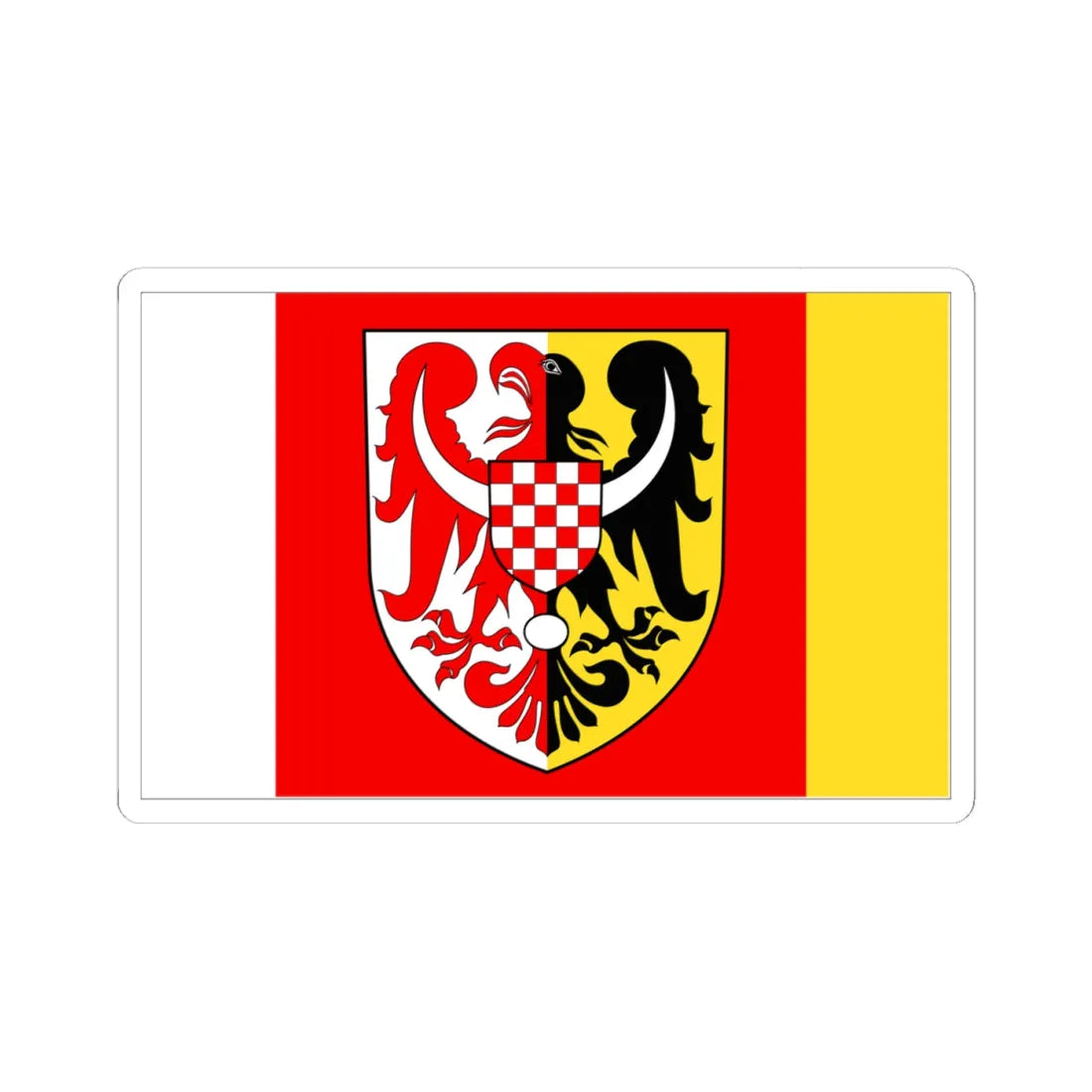 POL powiat jaworski flag alt (Poland) STICKER Vinyl Kiss-Cut Decal 4 Inch White - The Sticker Space