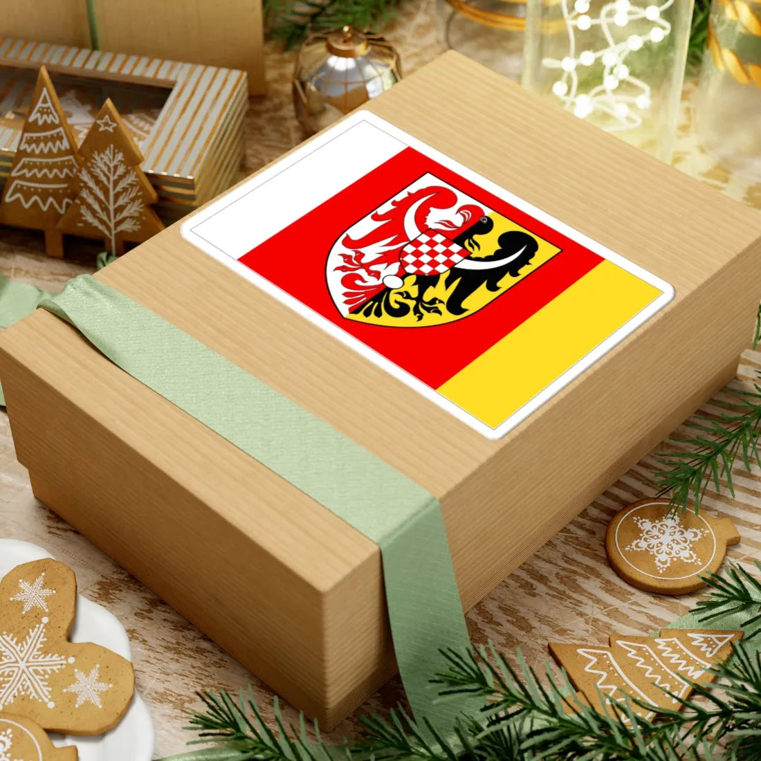 POL powiat jaworski flag alt (Poland) STICKER Vinyl Kiss-Cut Decal - The Sticker Space