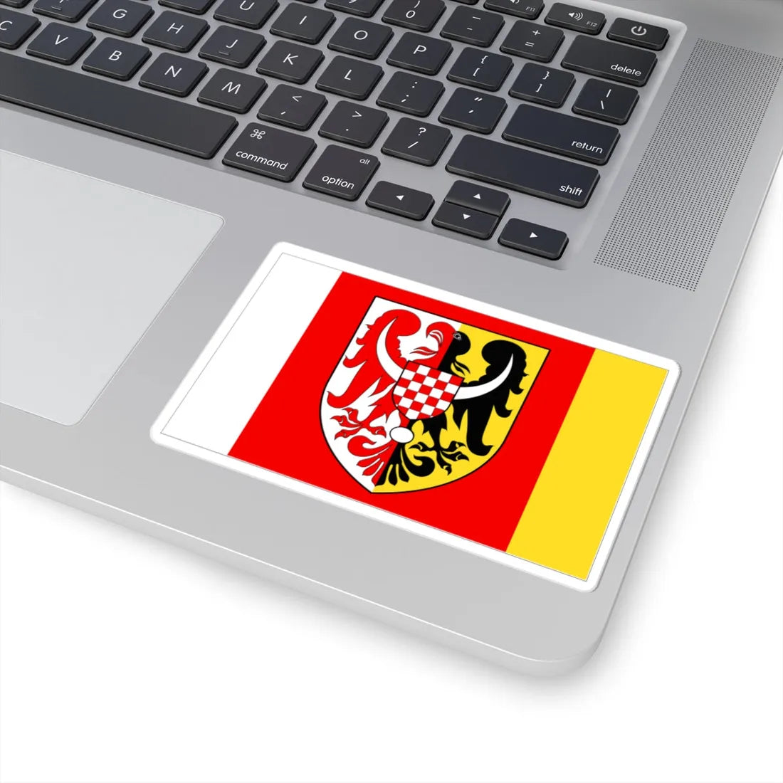 POL powiat jaworski flag alt (Poland) STICKER Vinyl Kiss-Cut Decal - The Sticker Space