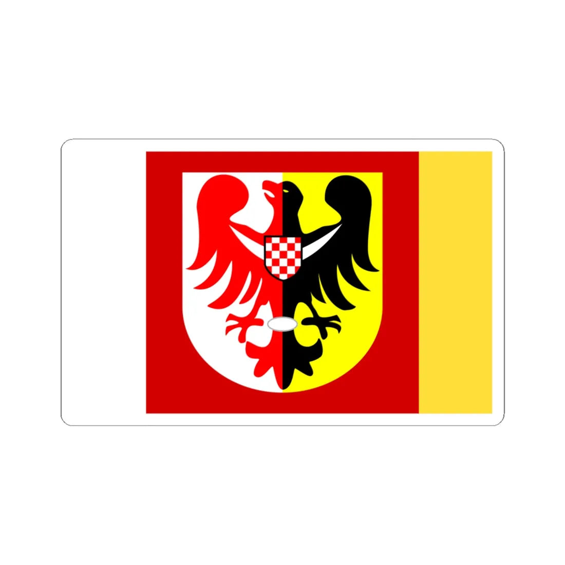 POL powiat jaworski flag (Poland) STICKER Vinyl Kiss-Cut Decal 6 Inch White - The Sticker Space