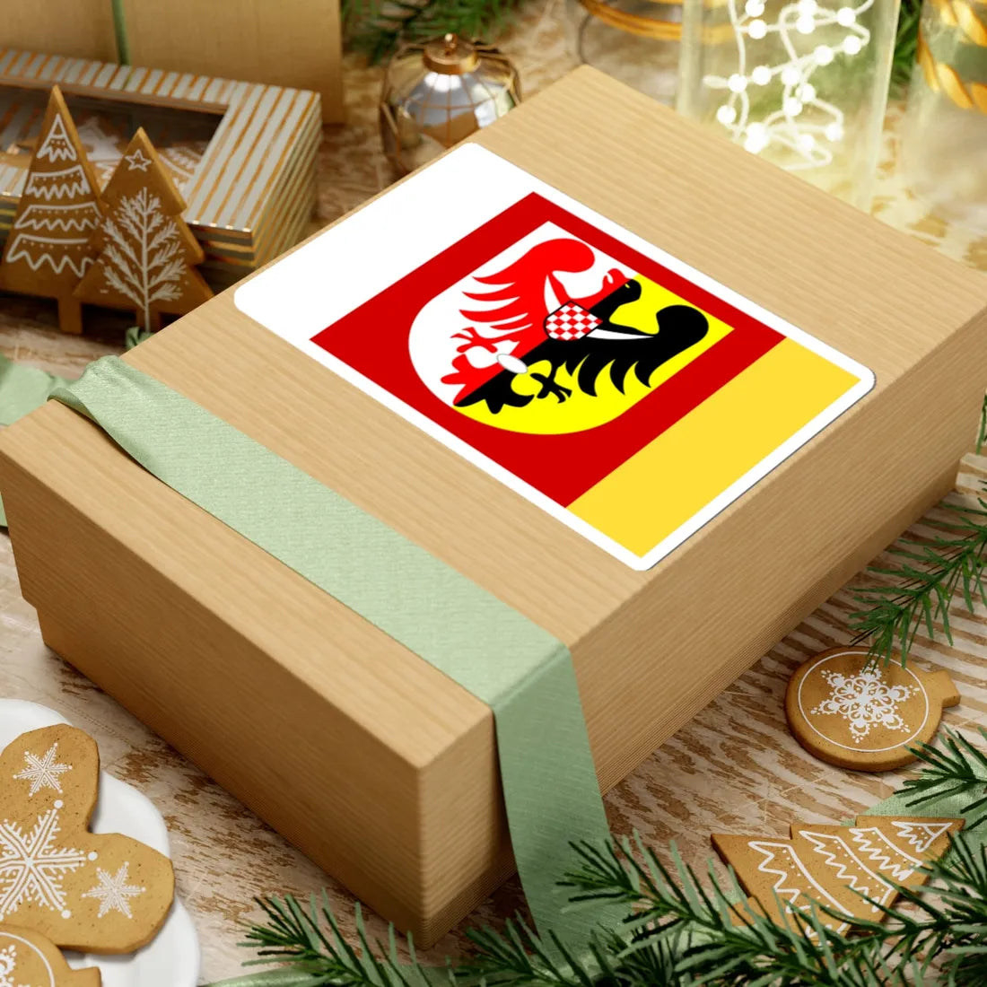 POL powiat jaworski flag (Poland) STICKER Vinyl Kiss-Cut Decal - The Sticker Space