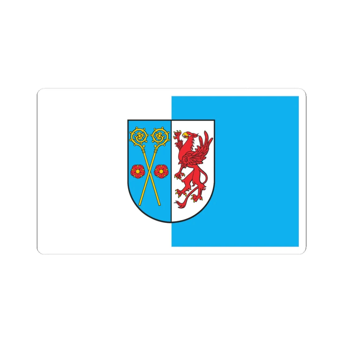 POL powiat kamienski flag (Poland) STICKER Vinyl Kiss-Cut Decal 3 Inch White - The Sticker Space