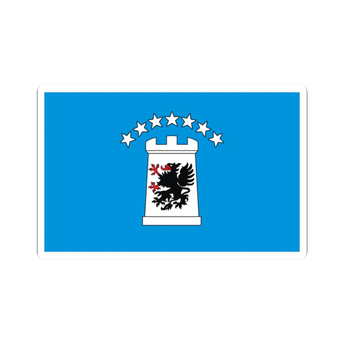 POL powiat kartuski flag (Poland) STICKER Vinyl Kiss-Cut Decal 2 Inch White - The Sticker Space