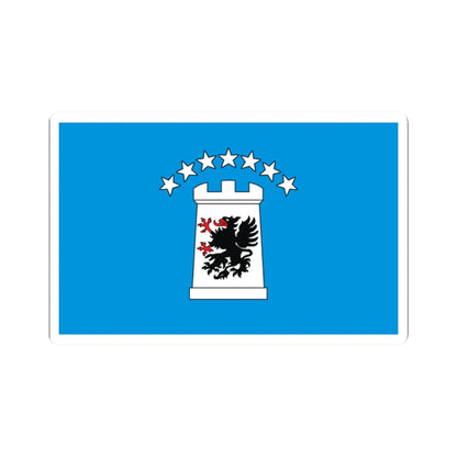 POL powiat kartuski flag (Poland) STICKER Vinyl Kiss-Cut Decal 2 Inch White - The Sticker Space