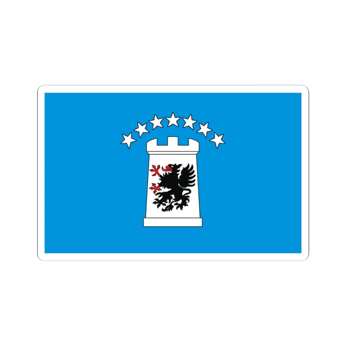 POL powiat kartuski flag (Poland) STICKER Vinyl Kiss-Cut Decal 3 Inch White - The Sticker Space