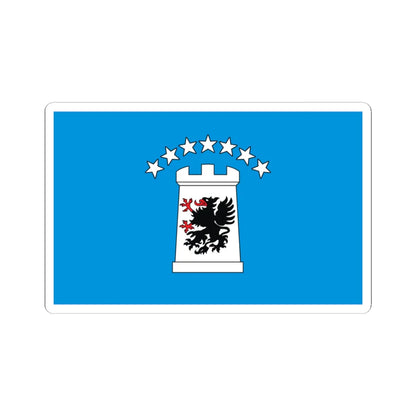 POL powiat kartuski flag (Poland) STICKER Vinyl Kiss-Cut Decal 3 Inch White - The Sticker Space