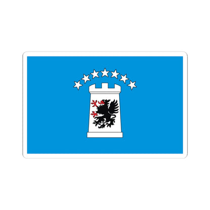 POL powiat kartuski flag (Poland) STICKER Vinyl Kiss-Cut Decal 4 Inch White - The Sticker Space