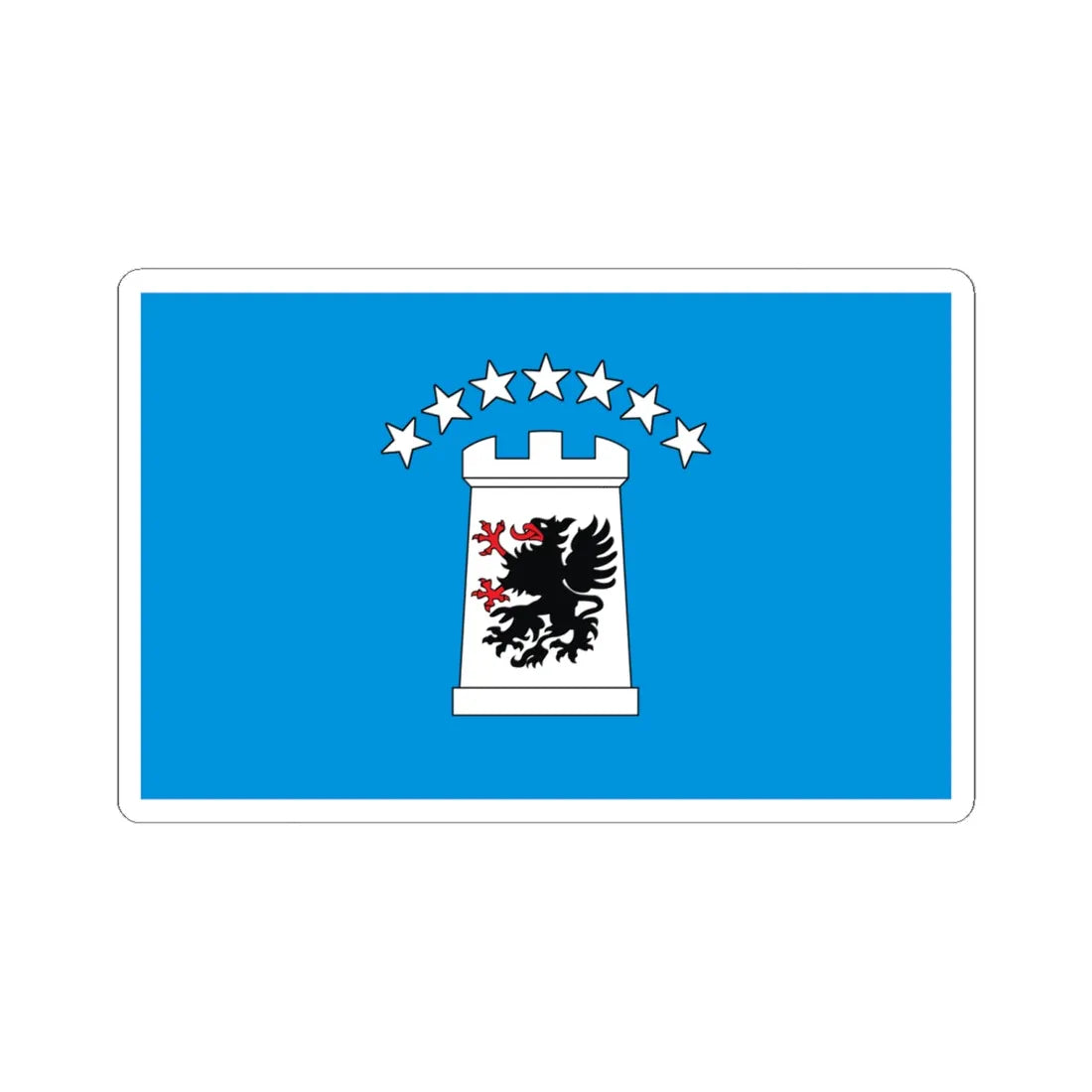 POL powiat kartuski flag (Poland) STICKER Vinyl Kiss-Cut Decal 6 Inch White - The Sticker Space