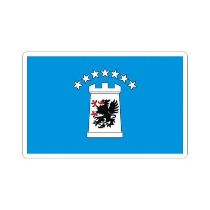 POL powiat kartuski flag (Poland) STICKER Vinyl Kiss-Cut Decal 6 Inch White - The Sticker Space