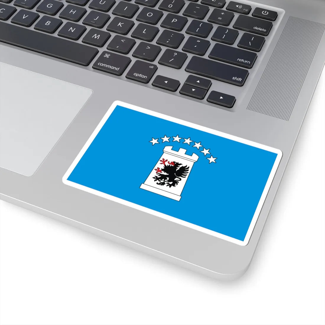 POL powiat kartuski flag (Poland) STICKER Vinyl Kiss-Cut Decal - The Sticker Space