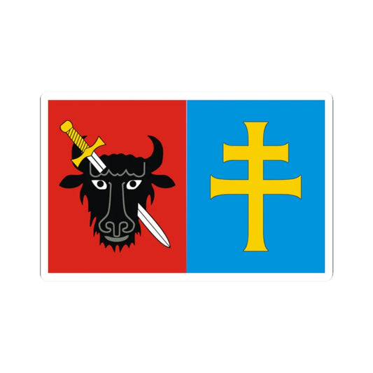 POL powiat kazimierski flag 1 (Poland) STICKER Vinyl Kiss-Cut Decal 2 Inch White - The Sticker Space