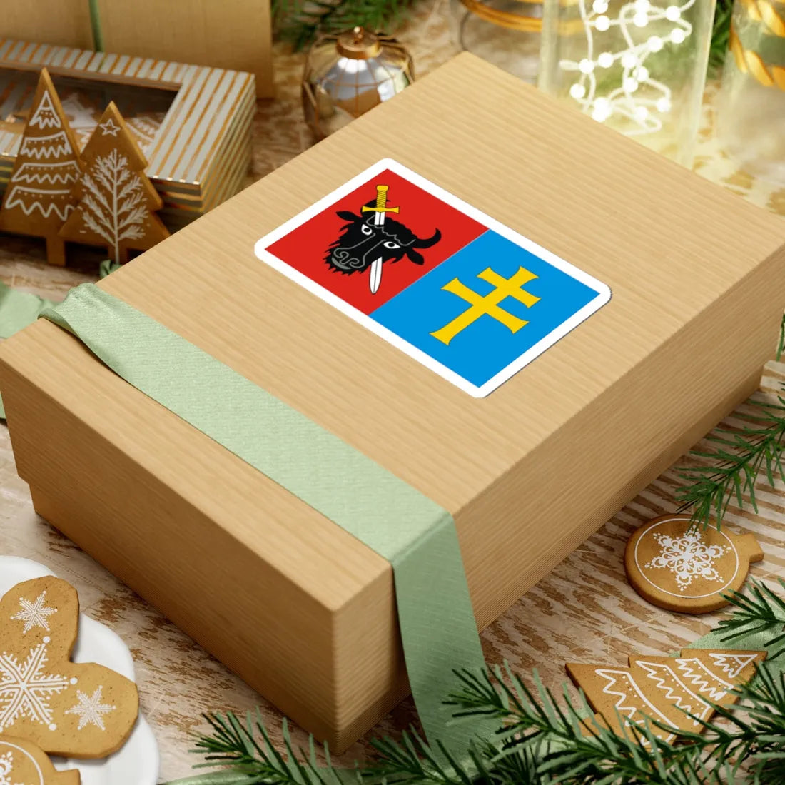 POL powiat kazimierski flag 1 (Poland) STICKER Vinyl Kiss-Cut Decal - The Sticker Space