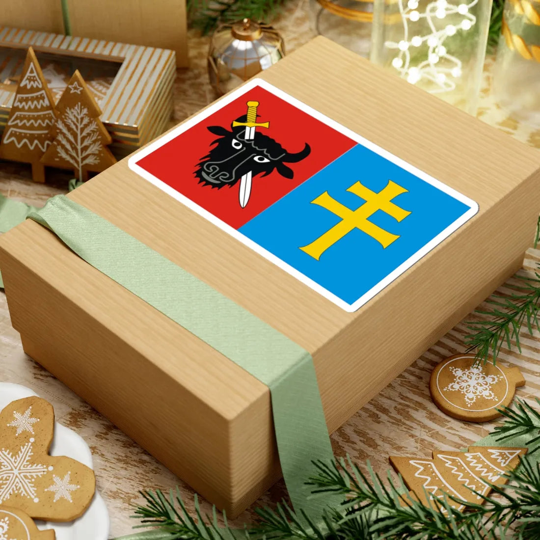 POL powiat kazimierski flag 1 (Poland) STICKER Vinyl Kiss-Cut Decal - The Sticker Space