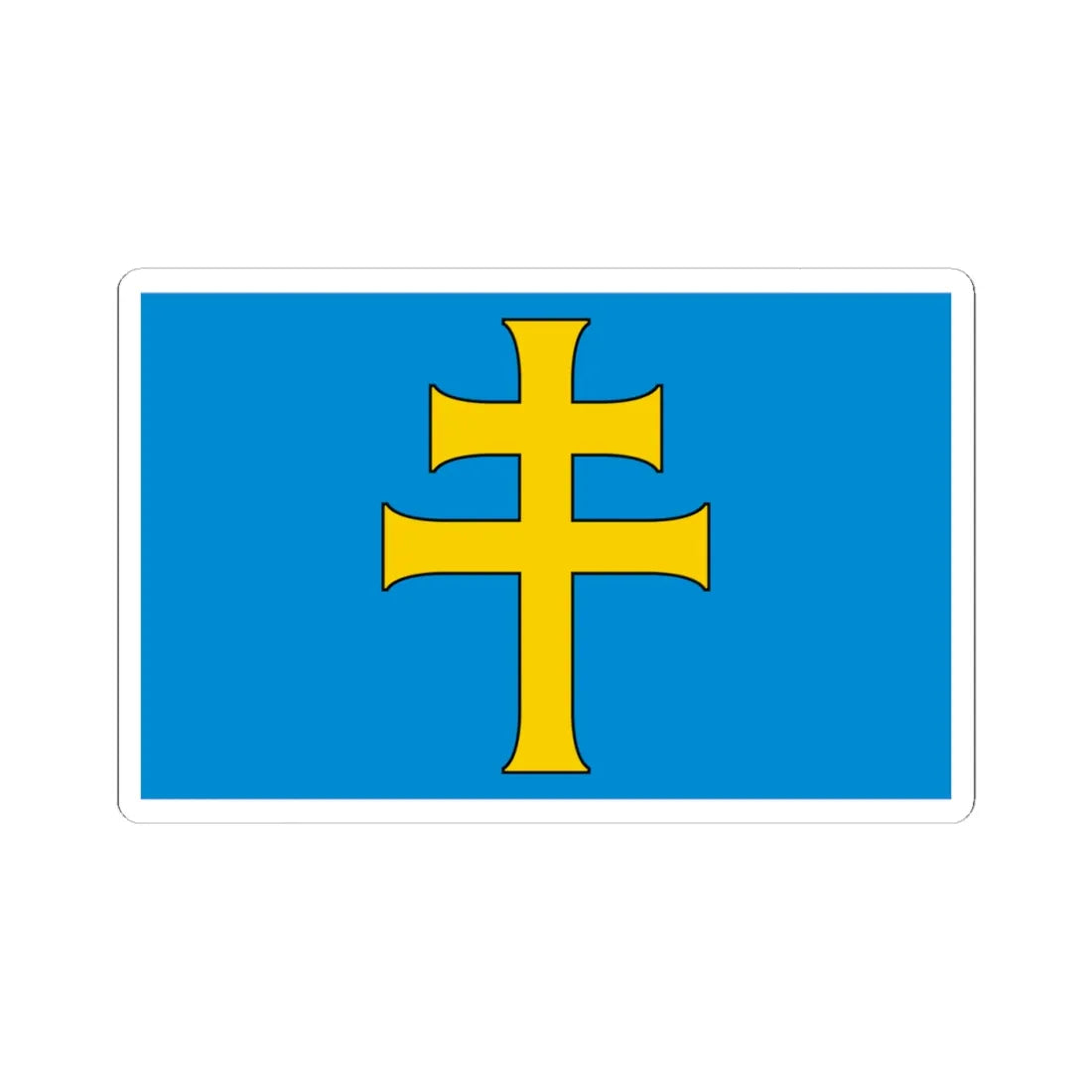 POL powiat kielecki flag (Poland) STICKER Vinyl Kiss-Cut Decal 4 Inch White - The Sticker Space