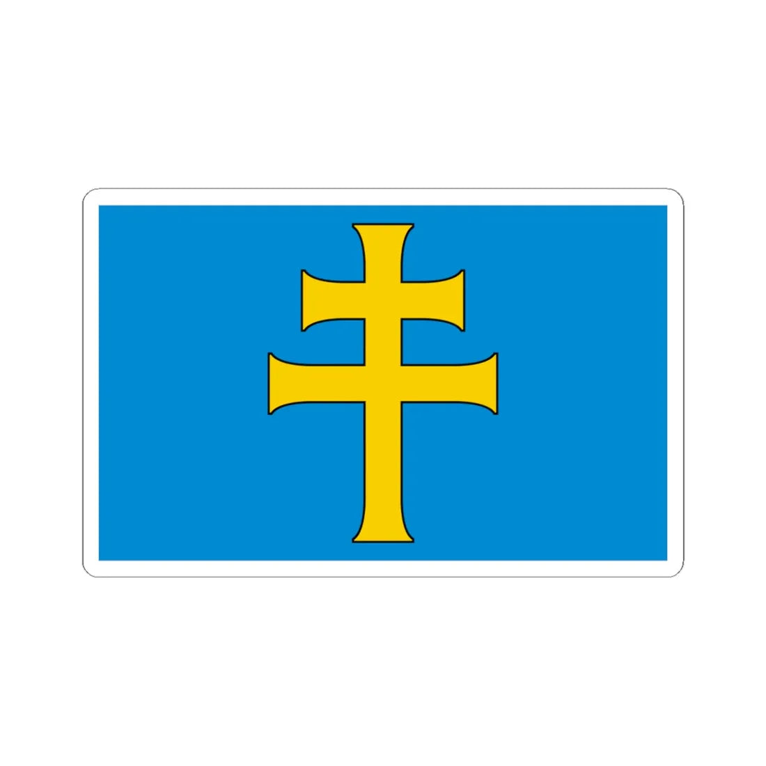 POL powiat kielecki flag (Poland) STICKER Vinyl Kiss-Cut Decal 6 Inch White - The Sticker Space