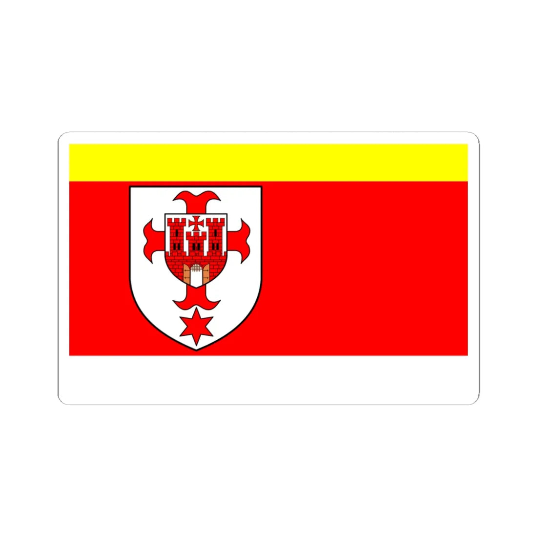 POL powiat kluczborski flag (Poland) STICKER Vinyl Kiss-Cut Decal 4 Inch White - The Sticker Space