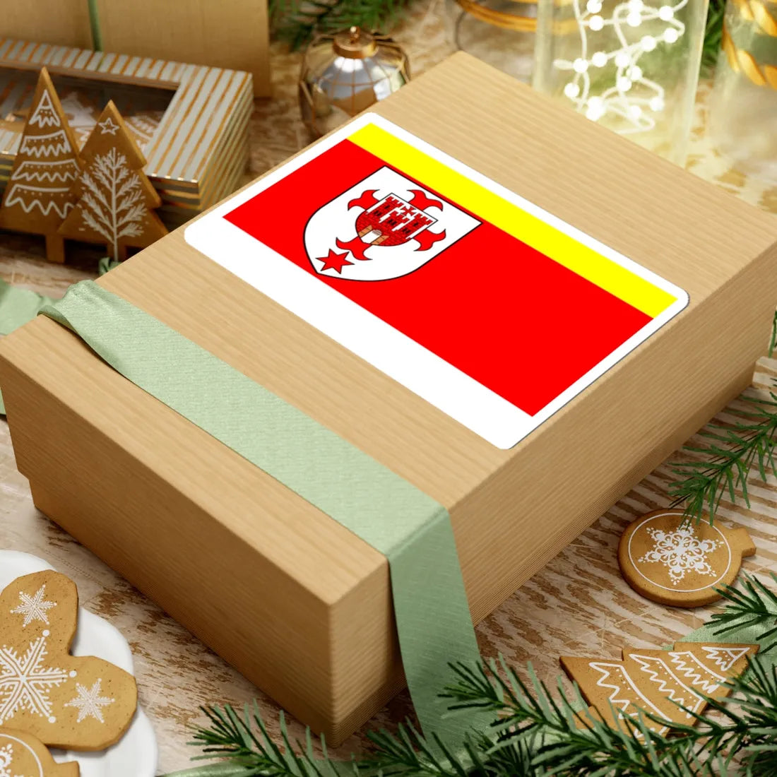 POL powiat kluczborski flag (Poland) STICKER Vinyl Kiss-Cut Decal - The Sticker Space