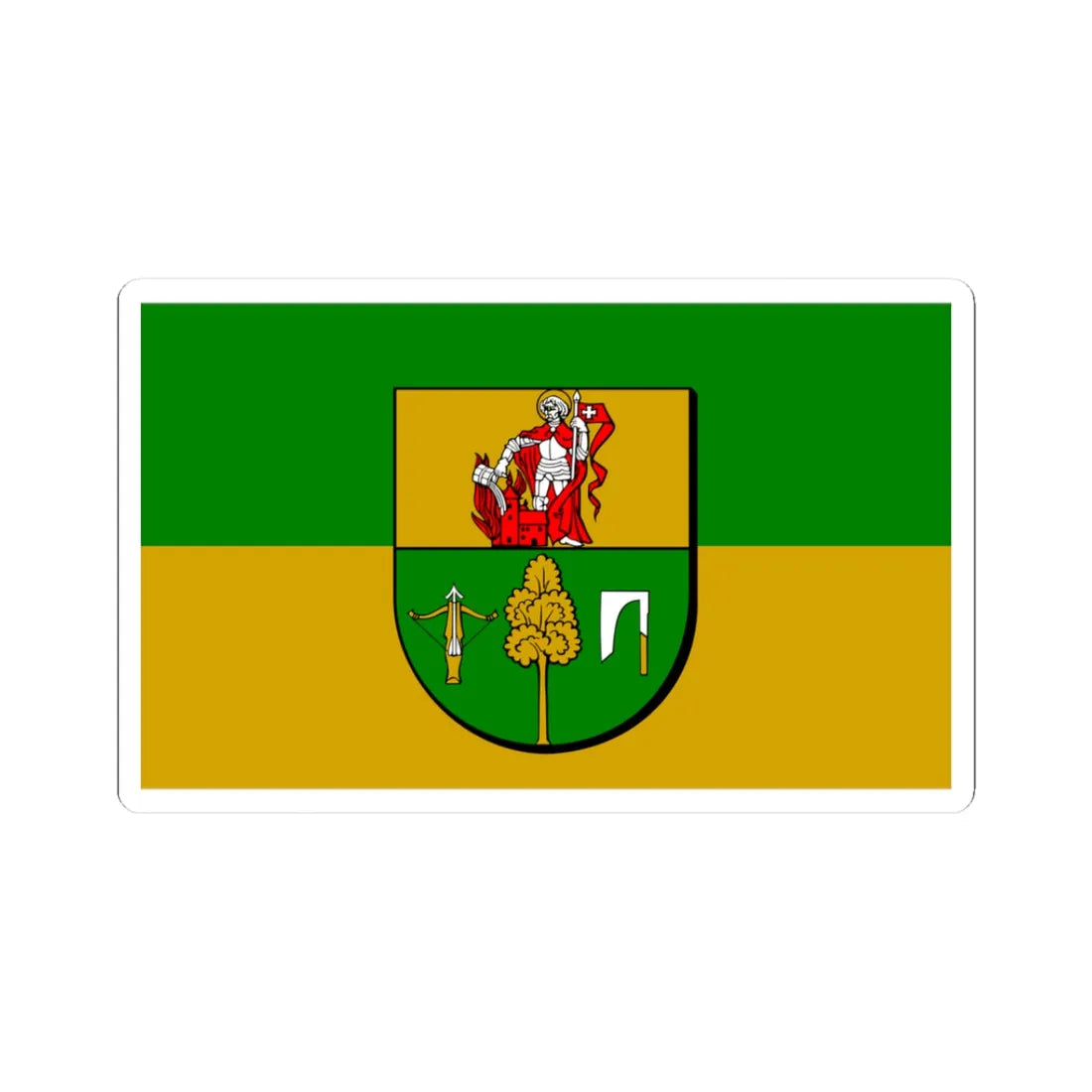 POL powiat kolnenski flag (Poland) STICKER Vinyl Kiss-Cut Decal 3 Inch White - The Sticker Space