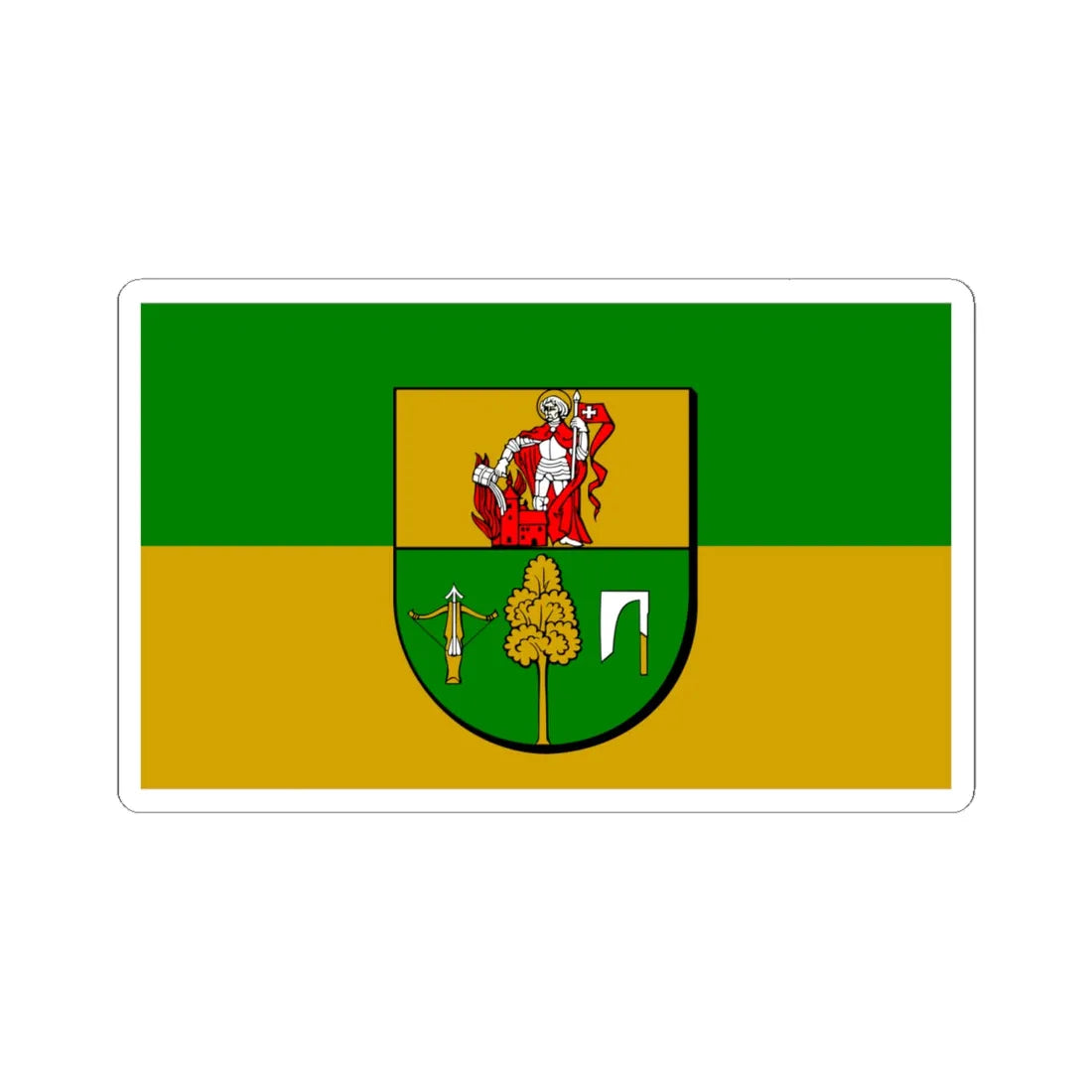 POL powiat kolnenski flag (Poland) STICKER Vinyl Kiss-Cut Decal 6 Inch White - The Sticker Space