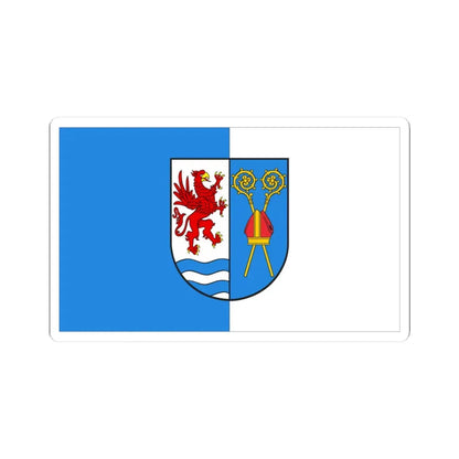 POL powiat kołobrzeski flag (Poland) STICKER Vinyl Kiss-Cut Decal 3 Inch White - The Sticker Space