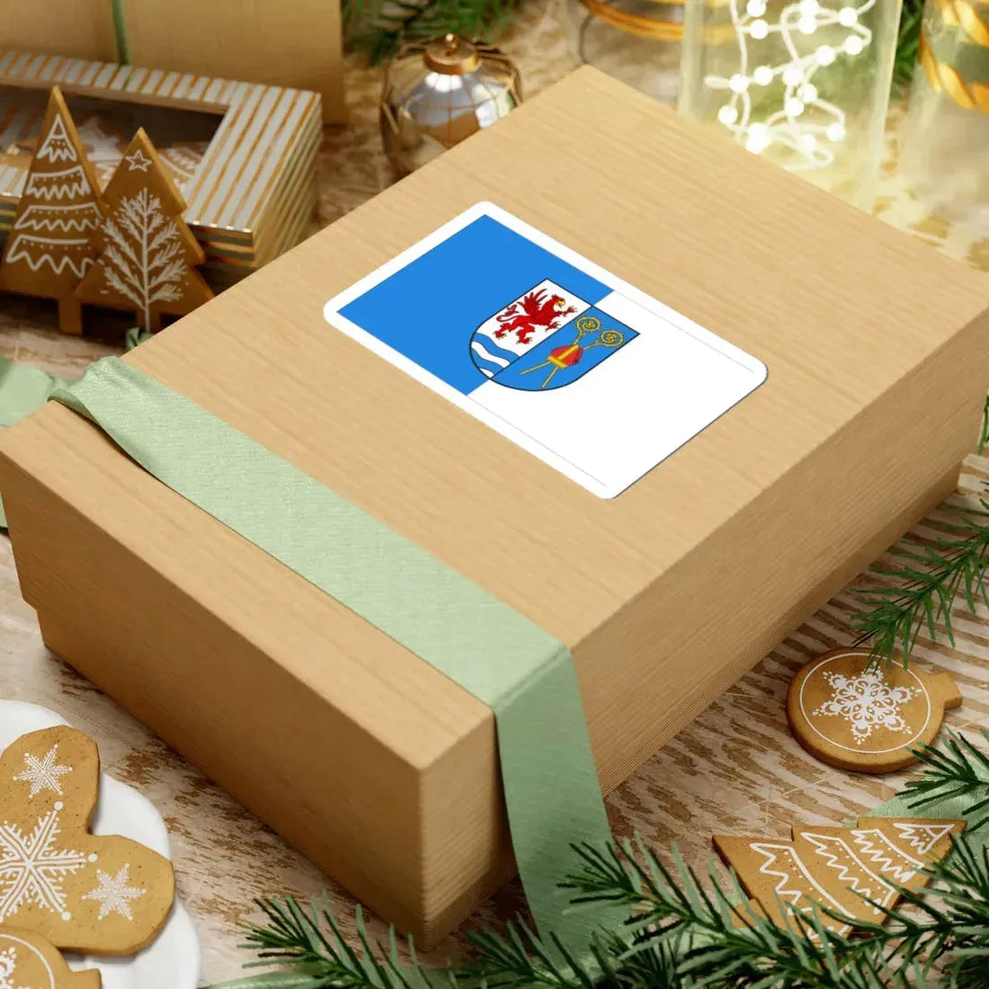 POL powiat kołobrzeski flag (Poland) STICKER Vinyl Kiss-Cut Decal - The Sticker Space