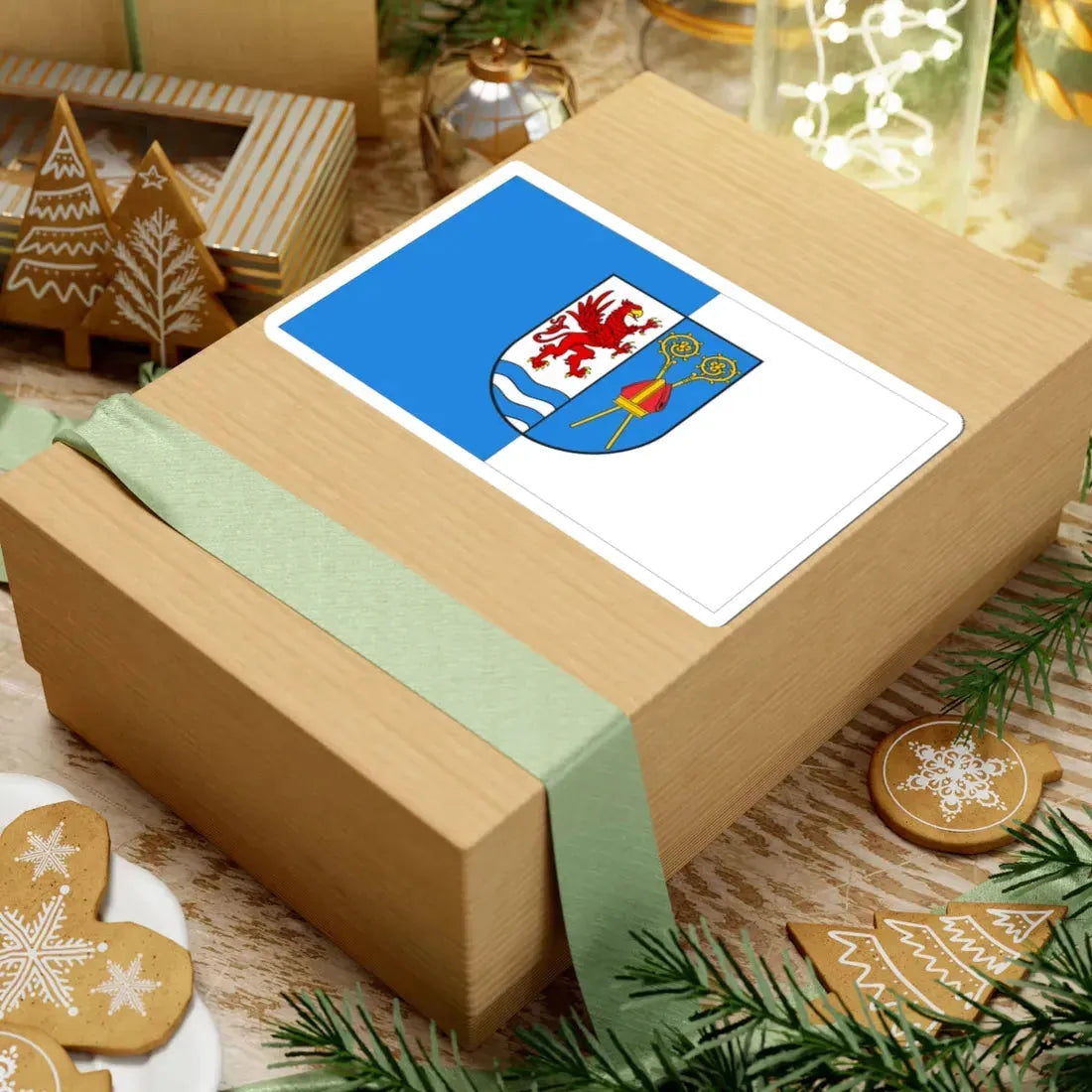 POL powiat kołobrzeski flag (Poland) STICKER Vinyl Kiss-Cut Decal - The Sticker Space