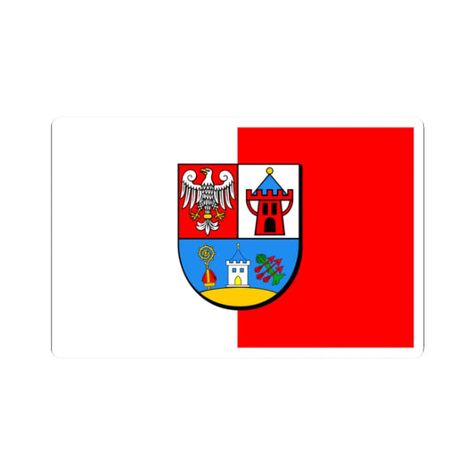 POL powiat koscianski flag (Poland) STICKER Vinyl Kiss-Cut Decal 2 Inch White - The Sticker Space