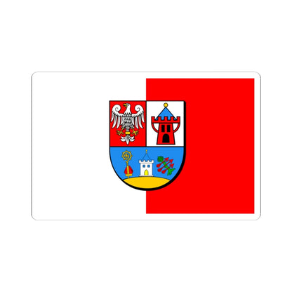 POL powiat koscianski flag (Poland) STICKER Vinyl Kiss-Cut Decal 3 Inch White - The Sticker Space
