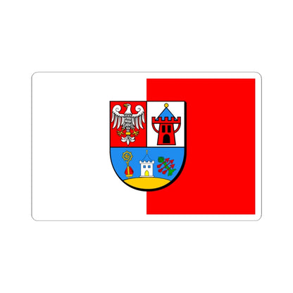 POL powiat koscianski flag (Poland) STICKER Vinyl Kiss-Cut Decal 6 Inch White - The Sticker Space
