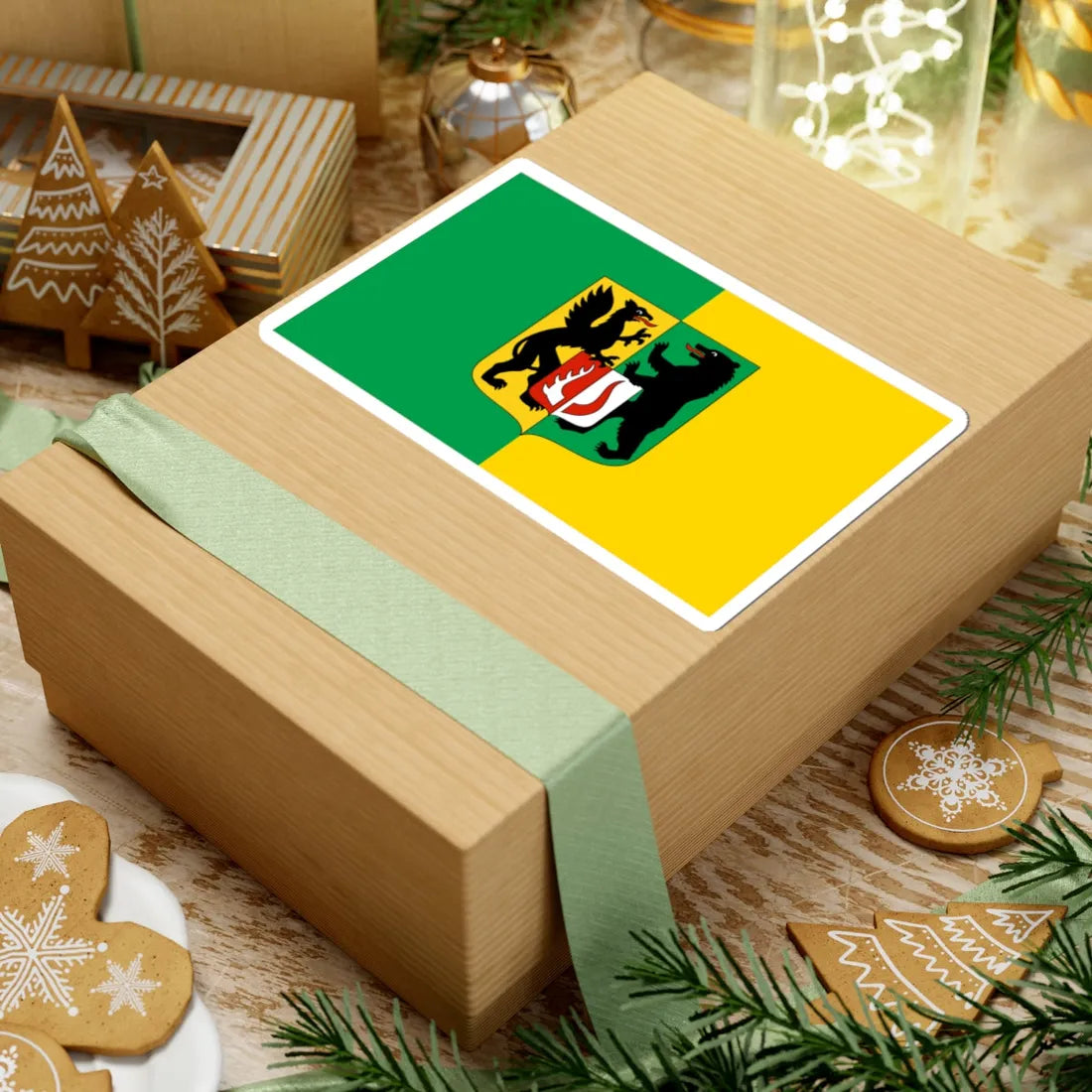 POL powiat koscierski flag (Poland) STICKER Vinyl Kiss-Cut Decal - The Sticker Space