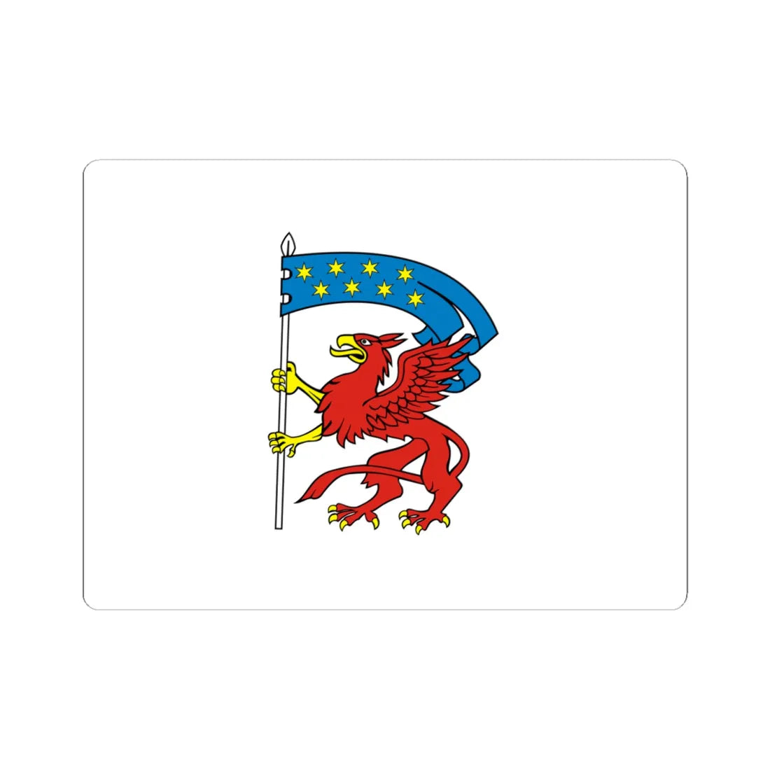 POL powiat koszalinski flag (Poland) STICKER Vinyl Kiss-Cut Decal 4 Inch White - The Sticker Space