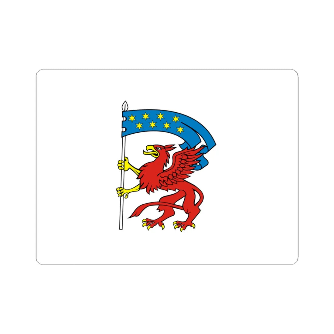 POL powiat koszalinski flag (Poland) STICKER Vinyl Kiss-Cut Decal 6 Inch White - The Sticker Space