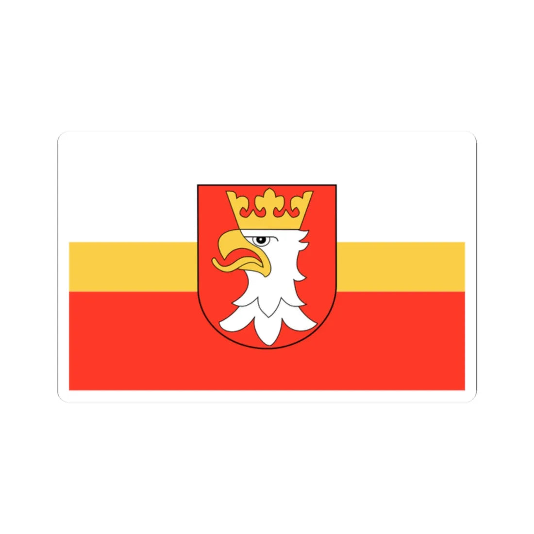 POL powiat krakowski flag (Poland) STICKER Vinyl Kiss-Cut Decal 2 Inch White - The Sticker Space
