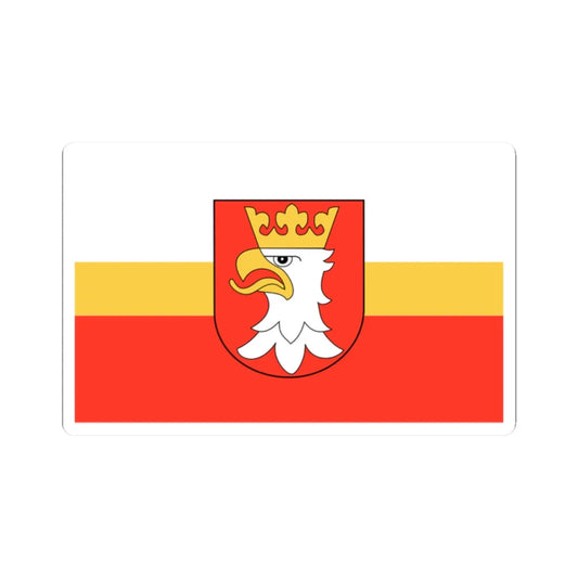 POL powiat krakowski flag (Poland) STICKER Vinyl Kiss-Cut Decal 2 Inch White - The Sticker Space
